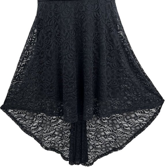 H R Homrain Women 3X Black Lace High Low Sleeveless Midi Dress Whimsigoth Witchy - Picture 9 of 16